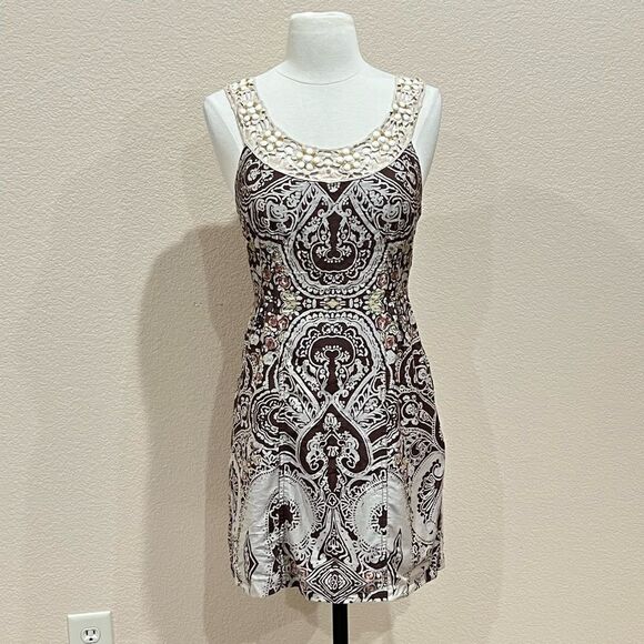 Free People Cream Folklore Dress in Espresso Brown Size 4 - Picture 3 of 16